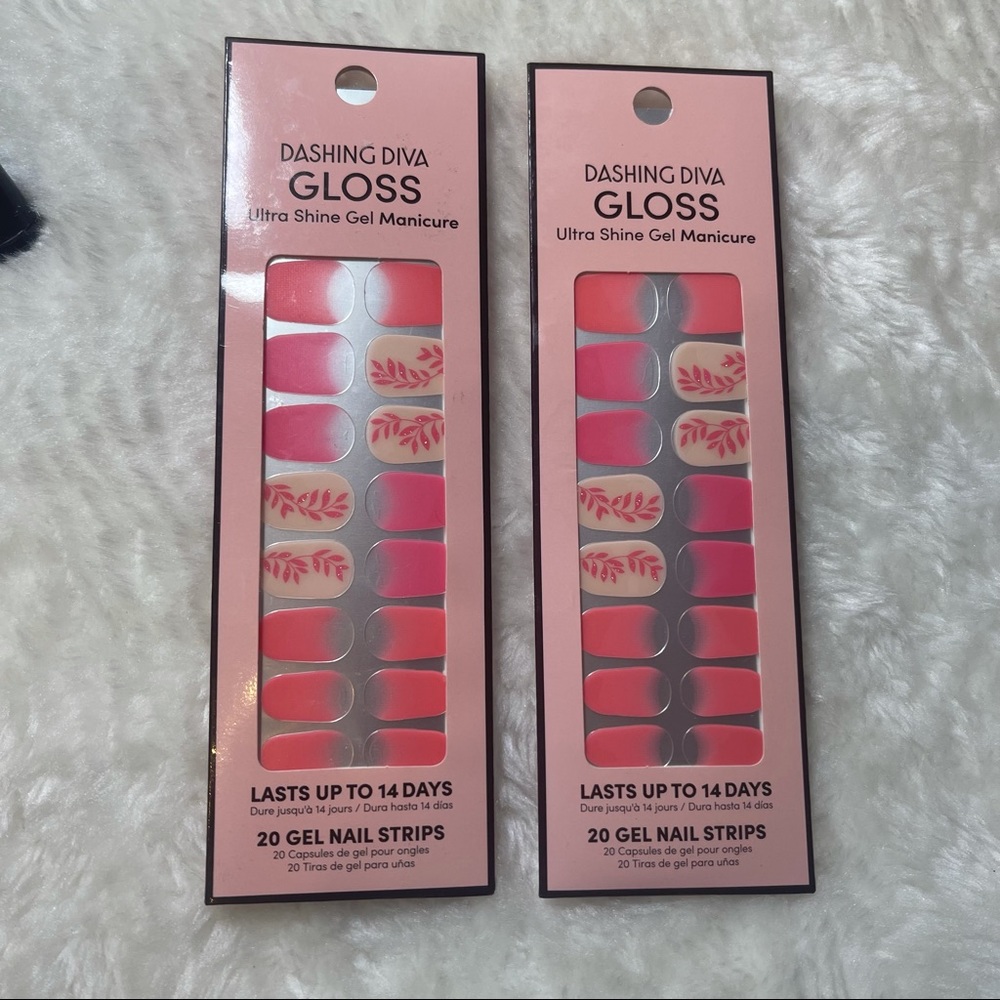 2 Pack Dashing Diva Gloss Ultra Shine Gel Nail Strips Rosy Outlook mini